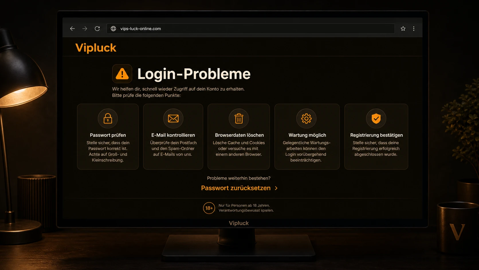 Häufige Probleme beim Vipluck Casino Login